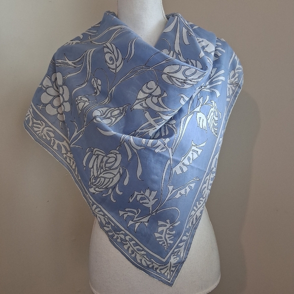 Emilio Pucci Soft Blue 100% Pure Cotton  Scarf - Picture 1 of 7